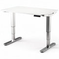 Bureau réglable en hauteur en acier et bois de 120 x 60 x 75cm couleur blanche