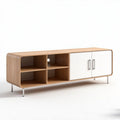 Meuble de salon en bois avec portes blanches 150 x 40 x 50cm