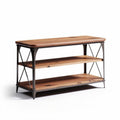 Table basse industrielle en bois naturel et métal 100 x 40 x 70cm