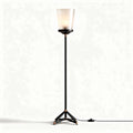 Lampe sur pied en métal noir et verre opale hauteur 150 cm diamètre 15 cm