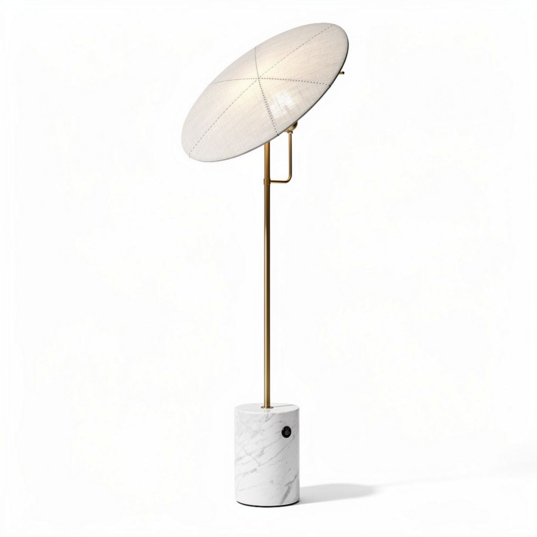 lampe sur pied en marbre blanc avec abat-jour en tissu de 40 x 40 x 150cm