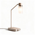 Lampe de bureau en métal avec abat-jour en verre blanc 35 x 15 x 45cm
