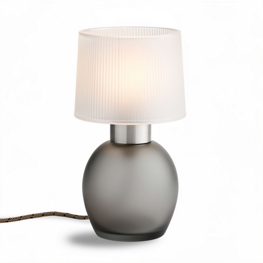 Lampe de table en verre satinée avec abat-jour blanc 25 x 25 x 40cm