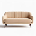 Canapé en tissu beige avec structure en bois dimensions 150 x 80 x 75cm